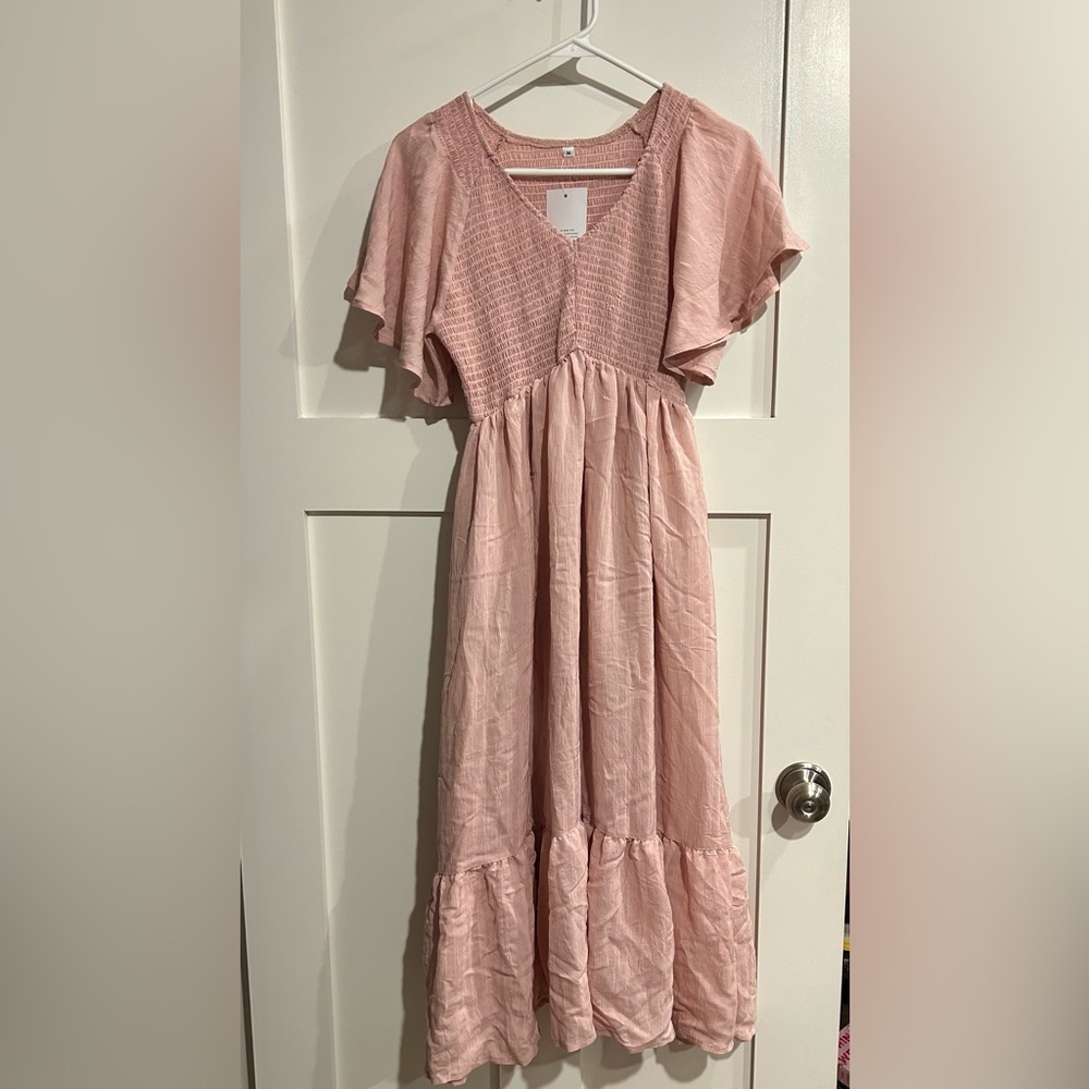 Pink maternity dress